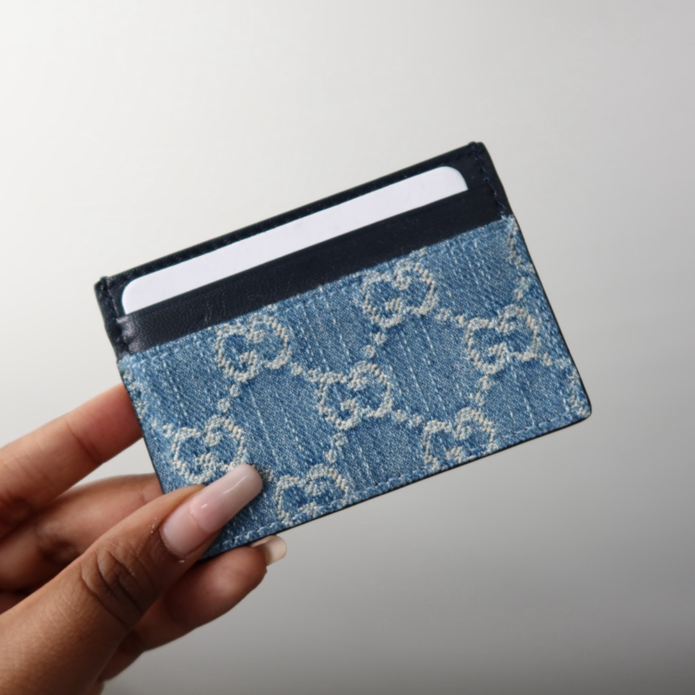 Gucci Denim Card Case NEW W/O BOX